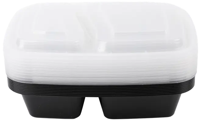 Matlåda 2 rum med lock 1 L 10-pack