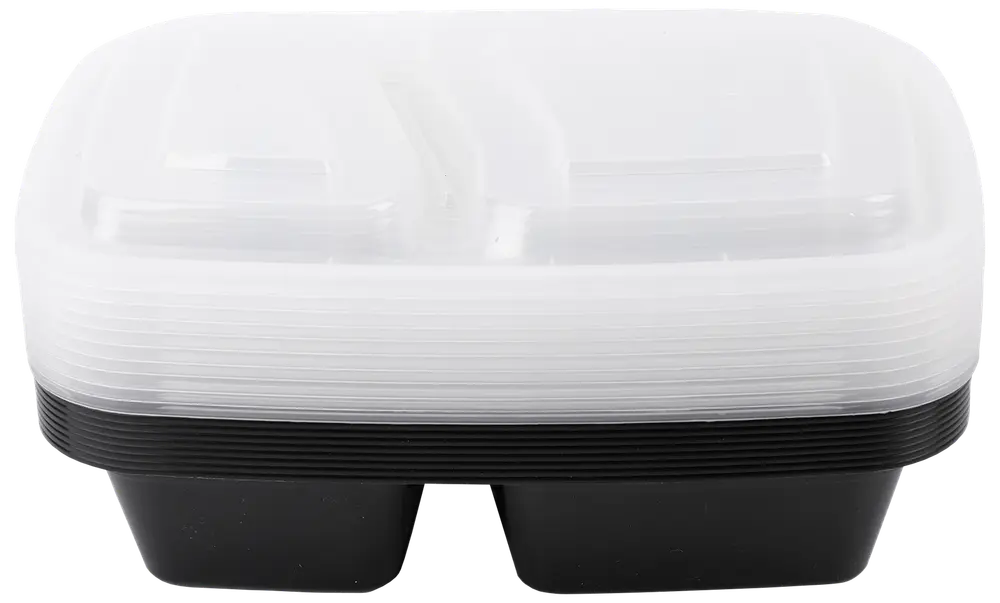 Matlåda 2 rum med lock 1 L 10-pack