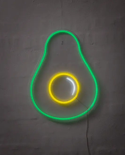 Neonskylt Avocado H. 42 x B. 32 cm