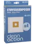 Förpackning med Clean Action dammsugarpåsar för Nilfisk och Wasco Clean, modell NR.2312, innehåller 4 påsar och 1 filter, passar utvalda dammsugarmodeller.