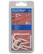 Skruekrog 50 mm hvid 4-pak