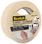 Scotch Classic malertape, 36mm x 50m rulle, egnet til træ, metal og plast. Høj vedhæftning, beige farve, til indendørs brug, op til 2 dages afdækning.