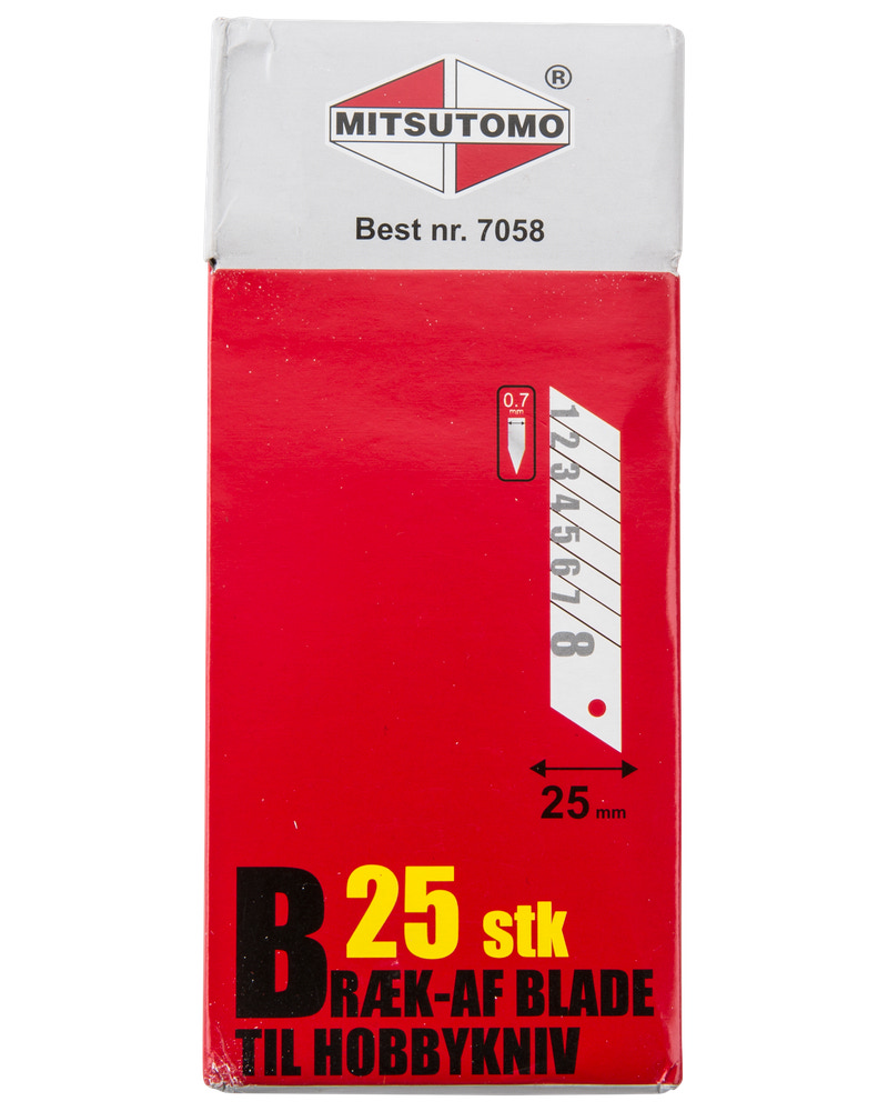 Mitsutomo Bræk-af knivblade 25 mm 25-pak