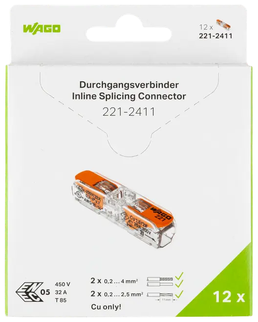 WAGO Fjäderkontakt för 1 tråd 12-pack