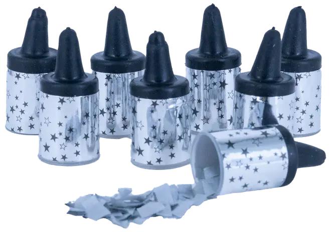 Konfetti pop sølv - 8 stk