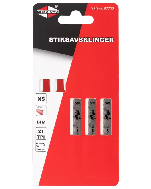 Mitsutomo Sticksågblad Metall 21T 5 st.