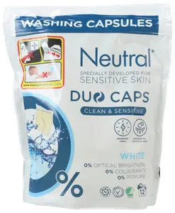 Neutral tvättkapslar Duo Caps White 12-pack