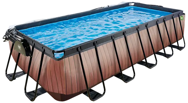 EXIT TOYS Pool 540x250x122cm med pumpe og skærm - Brun