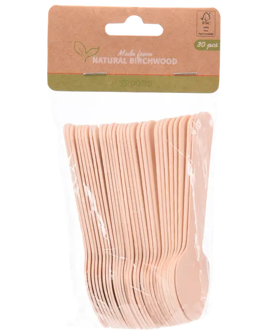 Teske i træ 30-pak - Oval