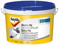 Polyfilla Ekstra Fin Letvægtsfiller, dobbeltpakke med gule og hvide tuber, til væg og loft. Perfekt til små revner og huller, nem at påføre og slibe.