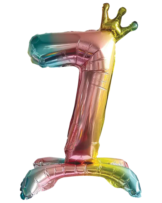 Folieballon Regnbue med krone 70 cm - Nr 7