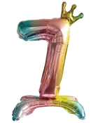 Folieballon Regnbue med krone 70 cm - Nr 7