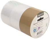 Sæt med tre pakketaperuller, to gennemsigtige og én brun, hver 50 mm bred og 50 meter lang. Velegnet til forsegling af kasser. Mærke: Sagacolor.
