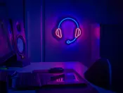 Neonskylt headset H. 28 x B. 28 cm