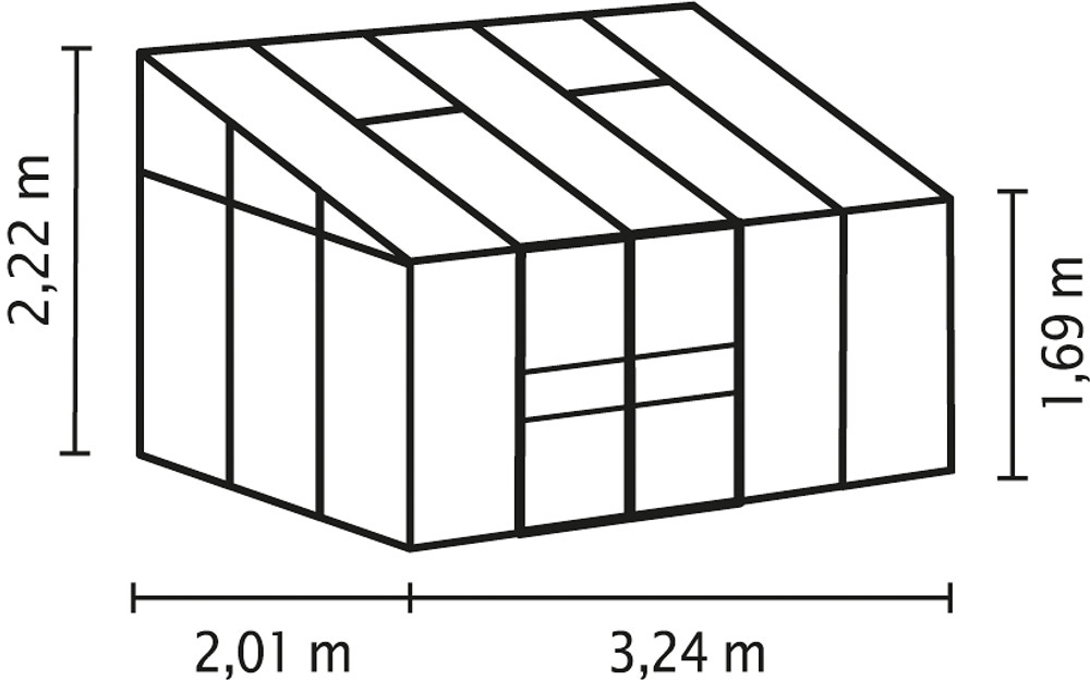 Växthus Ida 6500 svart/glas