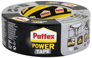 Pattex Power Tape, stærk klæbebånd, 50 meter, sølvfarvet, velegnet til reparationer og tætning, fugtbestandig, nem at rive over, alsidig anvendelse, kraftig vedhæftning.