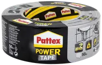 Pattex Power Tape, sølvfarvet gaffatape, 10 meter, ekstra stærk klæbeevne, vandtæt, egnet til reparationer, leveres i papdispenser.