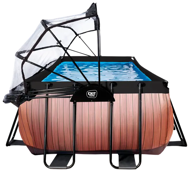 EXIT TOYS Pool 540x250x122cm med pumpe og skærm - Brun