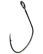 Buet kirurgisk suturnål i rustfrit stål med spids og øje til tråd. Velegnet til præcis syning ved medicinske eller veterinære indgreb.