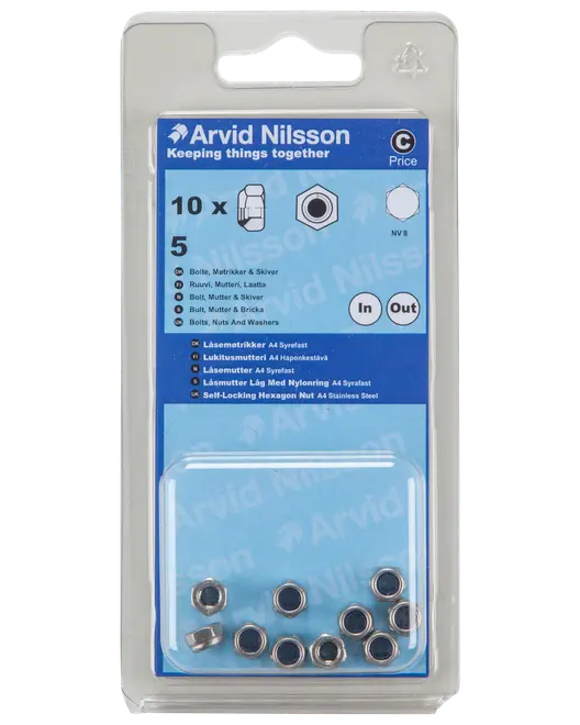 Låsmutter A4 M5 10st