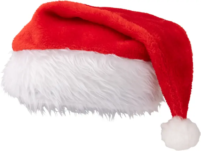 Klassisk nissehue med blødt rødt stof, hvid pelskant og hvid kvast for enden. Perfekt til julefester og udklædning.