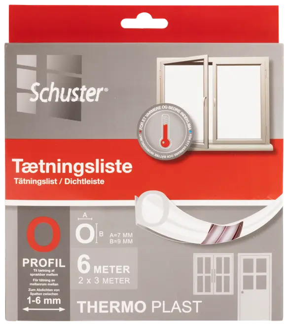 Tätningslist 6 meter - O 7x9 mm