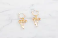 Örhängen med hoops och rosett - guld