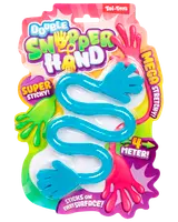 Blåt dobbelt snapper hånd-legetøj, super klistret og meget strækbart, kan strækkes op til 4 meter, klæber på alle overflader. Leveres på farverig emballage.