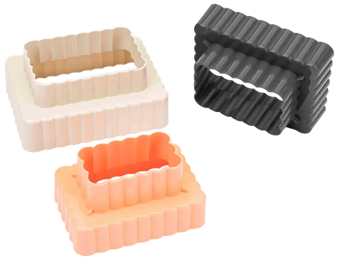 Udstiksform firkant 3-pak - assorterede farver 