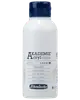 250 ml flaska Schmincke Akademie akrylfärg i titanvitt, med blått skruvlock och tydlig märkning på flera språk, lämplig för konstnärer och akrylmåleri.