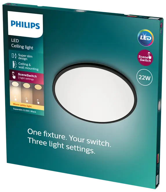 PHILIPS Superslim 22 W Svart