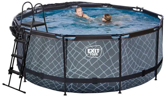 EXIT TOYS Pool Ø360x122cm med pumpe og skærm - Grå