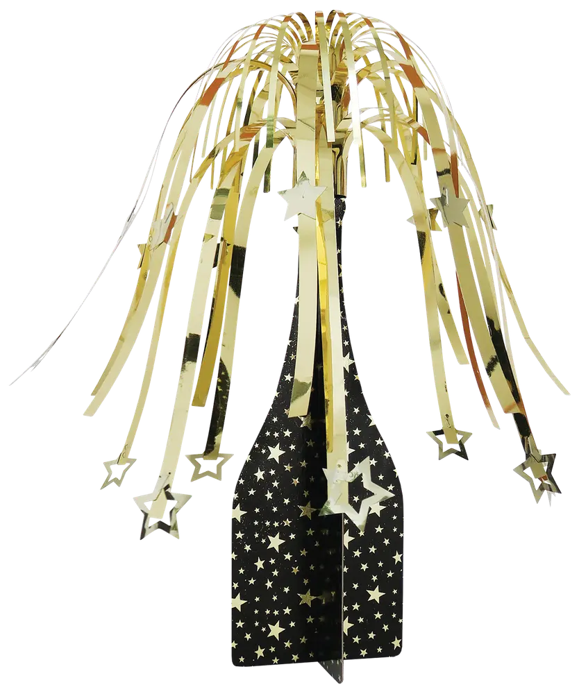 Champagneflaske med foliepynt - assorterede farver