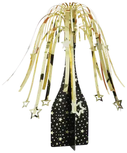 Champagneflaske med foliepynt - assorterede farver