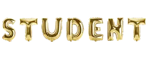 Folieballon H. 56 cm STUDENT - guld