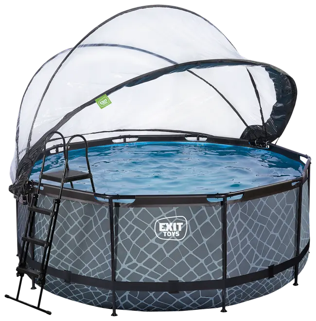 EXIT TOYS Pool Ø360x122cm med pumpe og skærm - Grå