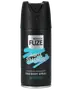 Sort BODYX FUZE Aqua Shock deodorant body spray-dåse med mint- og citrussduft, avanceret friskhed og aerosol-spraytop.