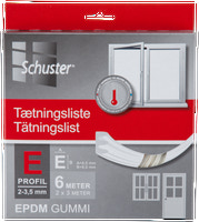 Schuster Tætningsliste E 4 x 10 mm 6 m