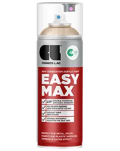 Cosmos Lac Easy Max akryl spraymaling, 400 ml dåse, egnet til metal, træ, stof og plast. Dobbelt dækning, ingen primer nødvendig, øjeblikkelig dækning, satin finish.