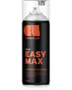 Sort spraydåse, 400 ml, med orange tekst. Mærket 'COSMOS LAC EASY MAX SATIN'. Klar hætte og dyse, giver overlegen dækning og fløjlsblød satinfinish.