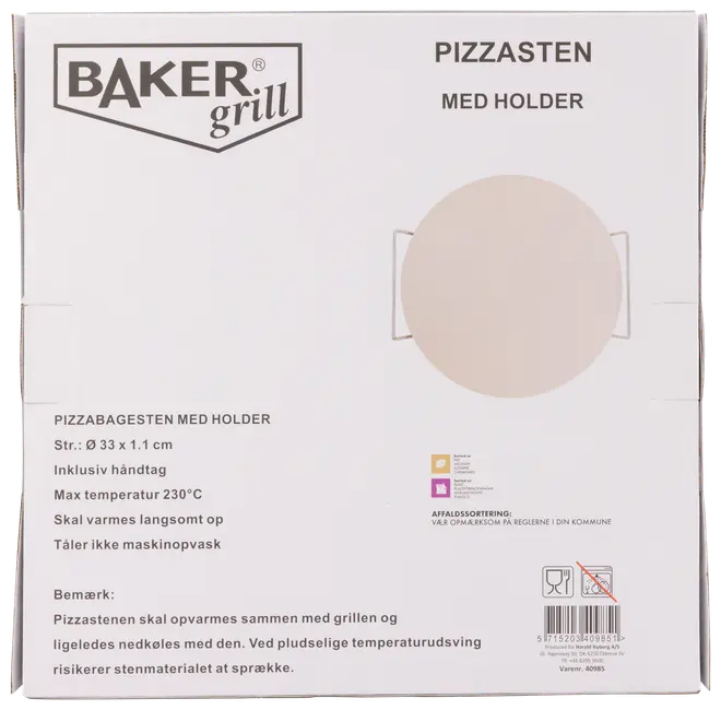 Pizzabagesten med holder Ø33 cm