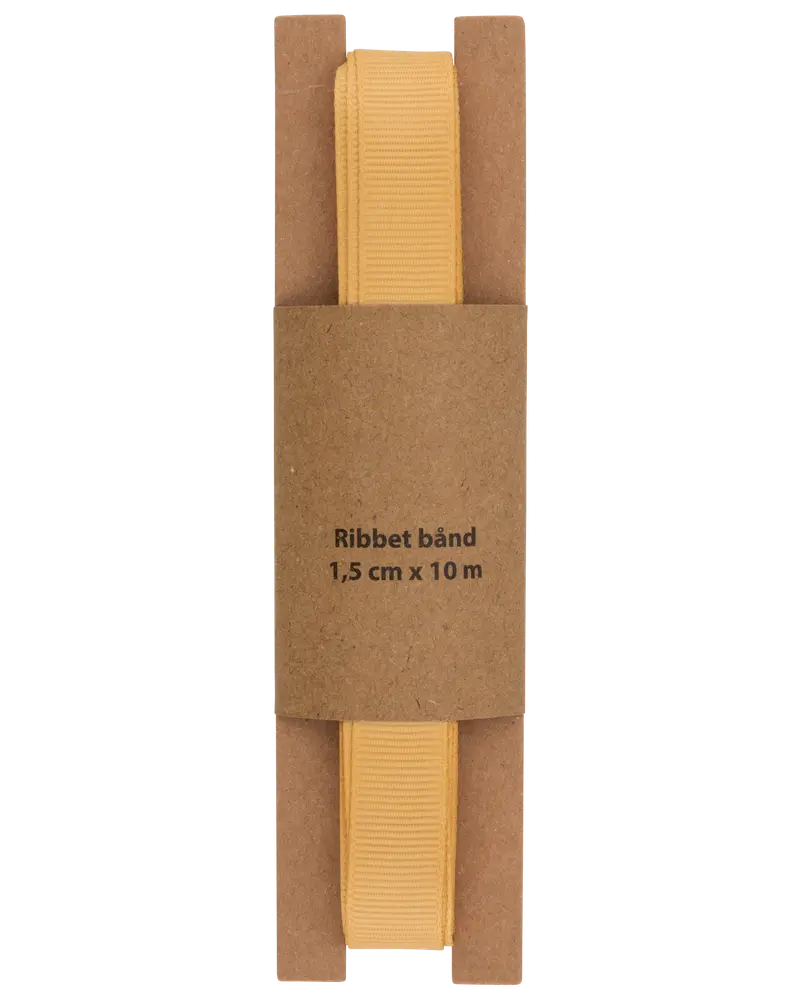 Ribbad band 1,5 cm x 10 meter - Guld