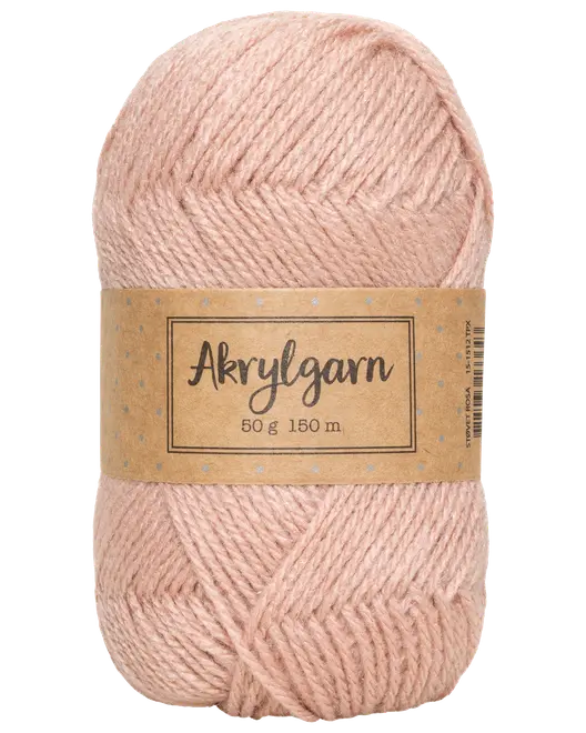 Akrylgarn 50 g - støvet rosa