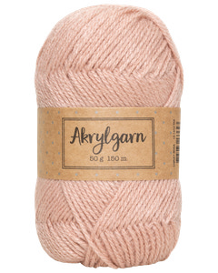 Akrylgarn 50 g - støvet rosa