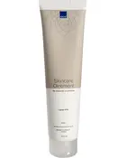Beige og hvid ABENA Skincare Ointment tube, 150 ml, med 41% lipider, vegansk, dermatologisk testet, uden parfume og farvestoffer til sensitiv hud.
