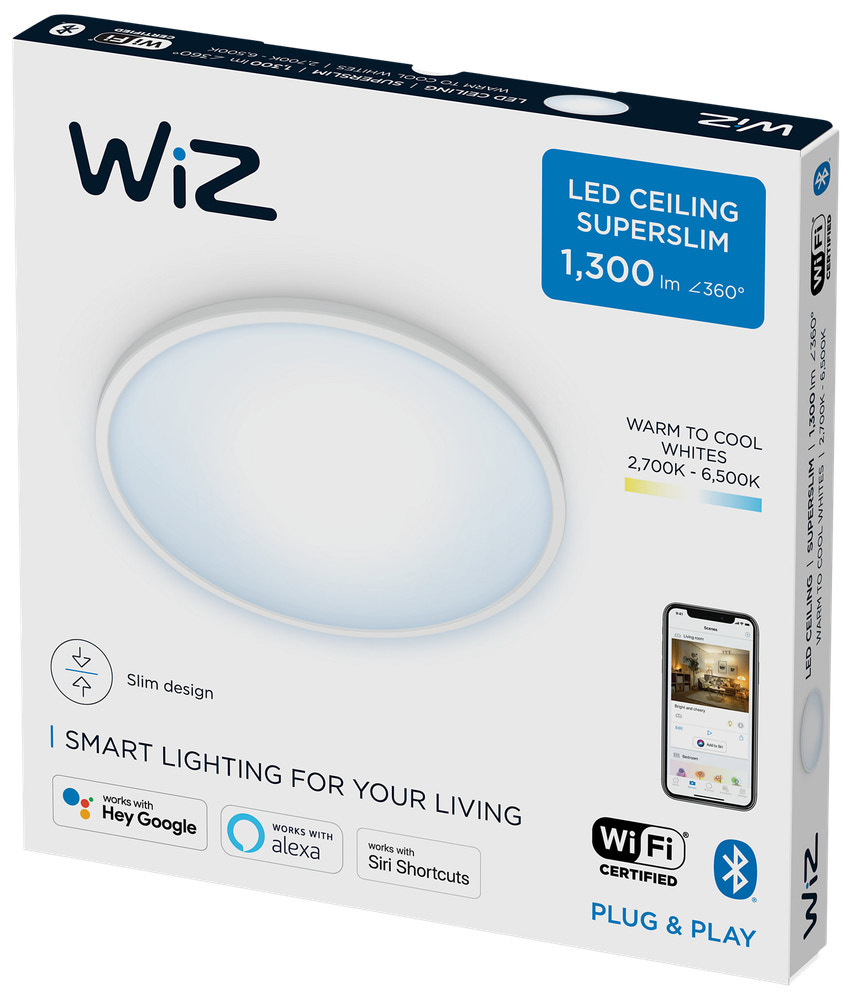 WiZ Plafond superslim Ø25cm 14W - vit