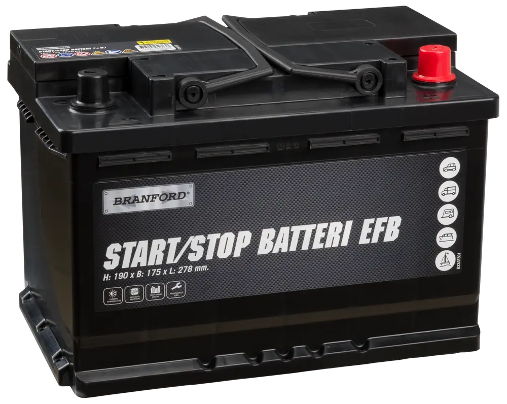 BRANFORD Autobatteri Start/Stop EFB 70Ah +højre