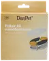 DanPet filter til vandfontæne, 3-pak. Udskiftningsfiltre til kæledyrs vandfontæne, varenr. 36234. Indeholder tre runde, flerlagede filtre for rent, frisk vand.