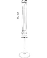 Skyddshölje för stående parasoll, 160 cm högt, 26 cm brett upptill, 40 cm brett nedtill. Dragskostängning i mitten.