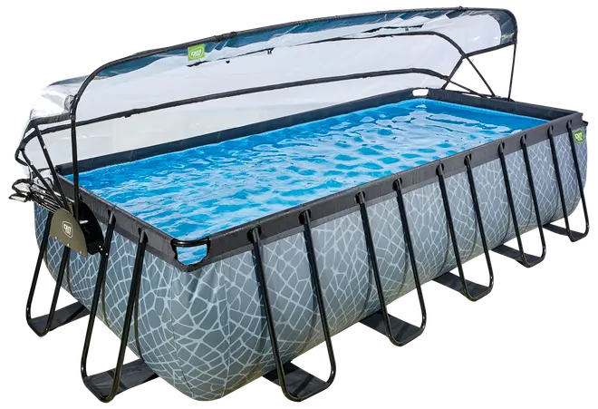 EXIT TOYS Pool 540x250x122cm med pumpe og skærm - Grå